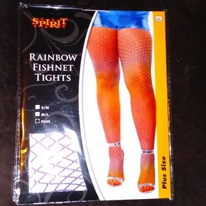 🌈 Rainbow Fishnet tights 🌈 PLUS SIZE 🆕 Ages 14+ **SEE PICS FOR BEST FIT**